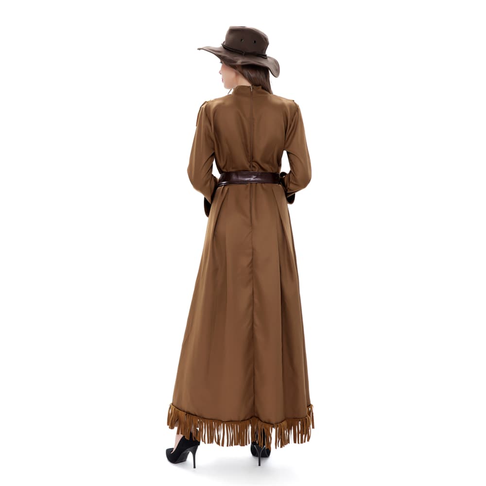 Western Cowboy Legendary Gunslinger Cosplay Costume for Halloween Party, Adult Hunter Outfit with Hat and Accessories - Halloweez