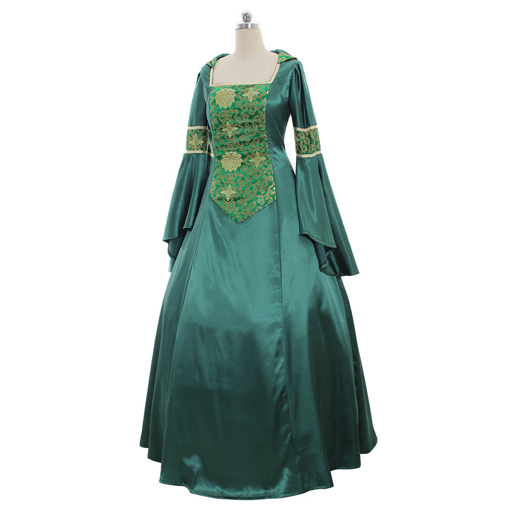 Robe médiévale victorienne élégante pour Halloween - Parfaite pour les chanteurs de chants de Noël et les fêtes festives