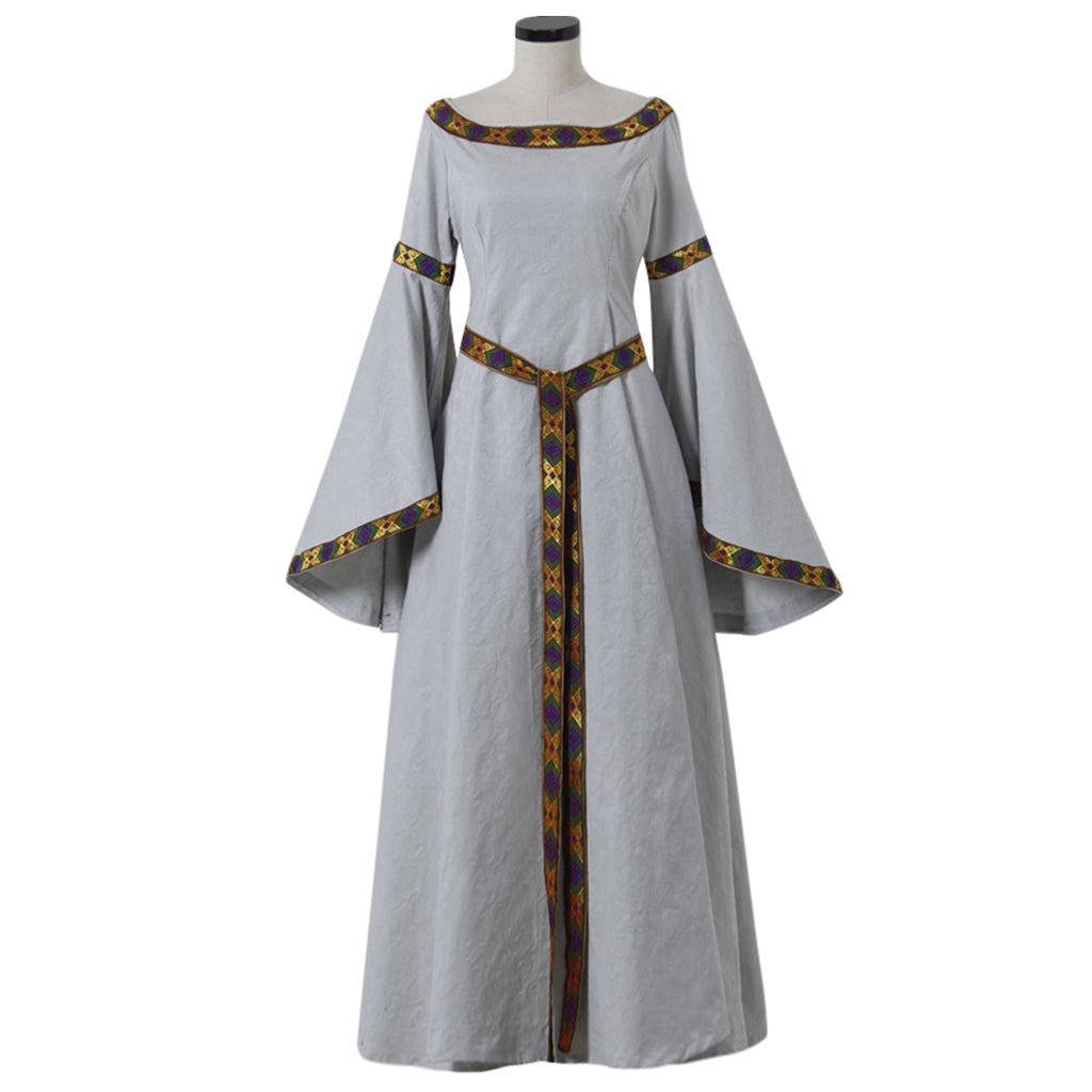 Elegante vestido de princesa medieval blanco real para Halloween para fiestas de Navidad y máscaras