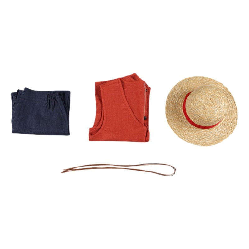 One Piece Luffy Cosplay Costume - Real Movie Version for Halloween & Stage Performance