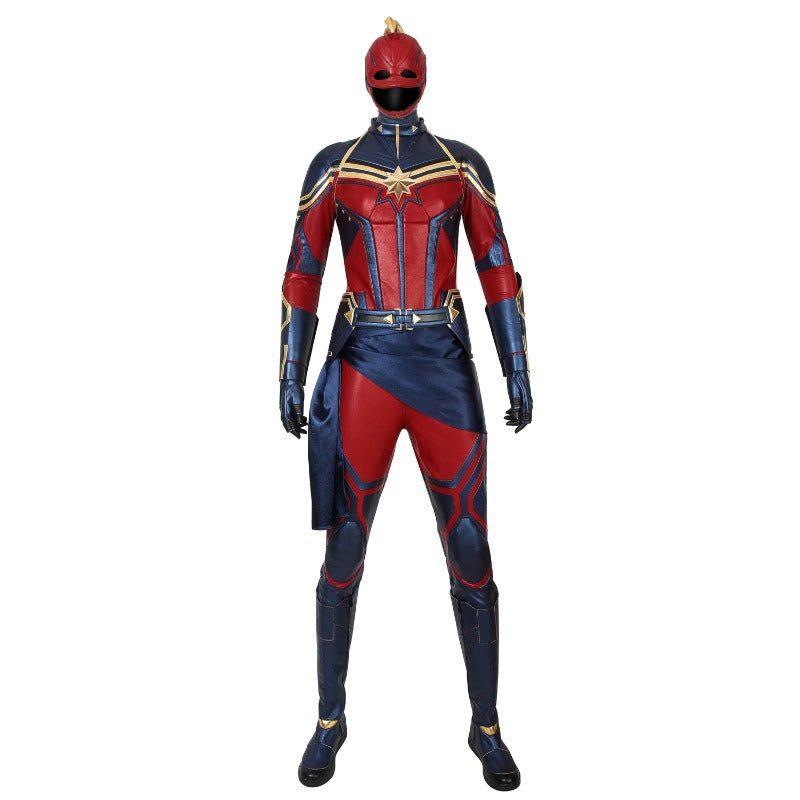 Halloweez Avengers 4 Endgame Captain Marvel Jumpsuit Cosplay Costume with Shoes