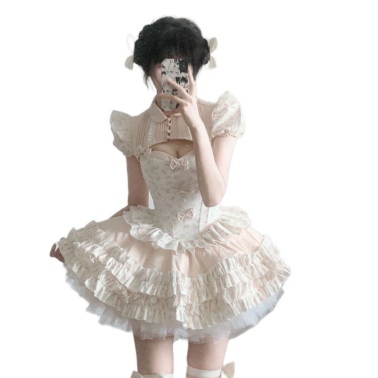 French Pure Desire Sweet Waist Lolita Princess Dress for Adults Birthday Party Cosplay Costume