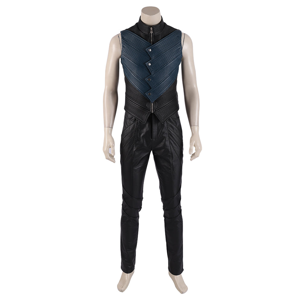 Devil May Cry 5 Vergil Cosplay Trench Coat, Men Full Set Halloween Cosplay Costume for Game Character Outfit - Halloweez
