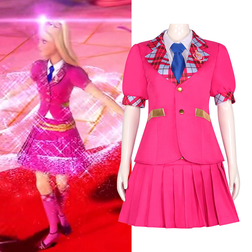 Princess Charm School Sophia, Haley School Uniform Cosplay Red Dress - Anime Cosplay Costume