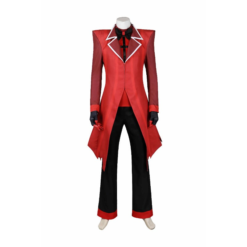 Stylish Red Tuxedo with Black Pants - Men's Anime Costume for Halloween