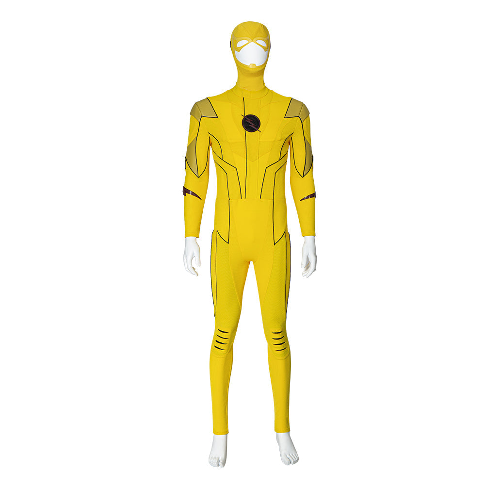 Halloweez Flash Armageddon Reverse Flash Cosplay Costume - Barry Allen Yellow Suit