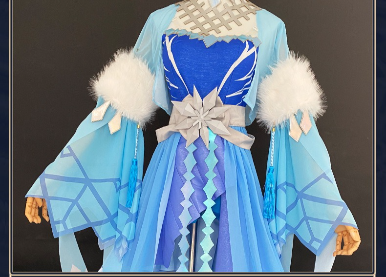 Honor of Kings Luna Frost Moon Chant Cosplay Costume Ice Flower Full Set - Halloweez