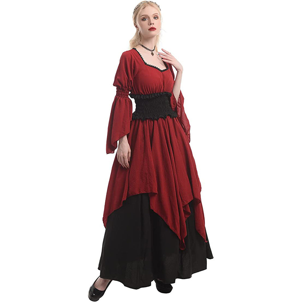 Medieval Renaissance Victorian Pirate Witch Dress - Authentic Cosplay Costume - Halloweez