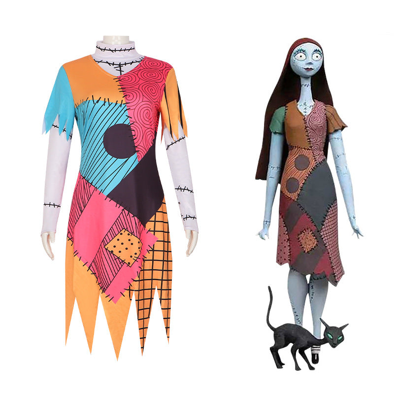 The Nightmare Before Christmas Sally Skellington Cosplay Costume for Halloween and Stage Performance - Halloweez