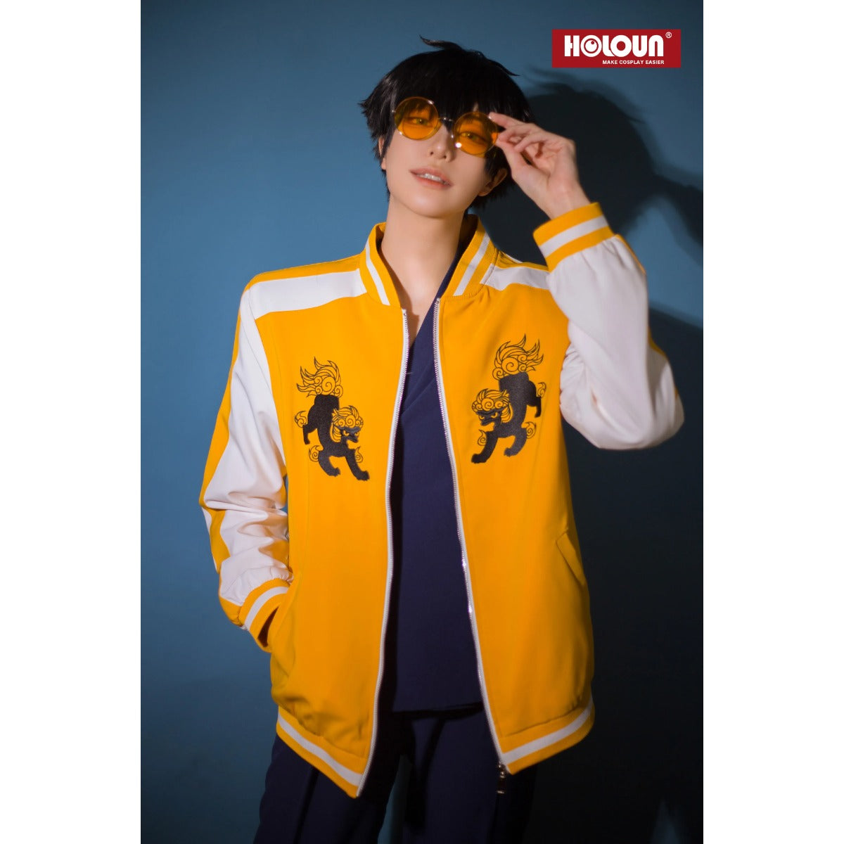 Exclusive Halloweez Anime Tomiyama Choji Jo Togame Cosplay Costume with Lion Den College Jacket