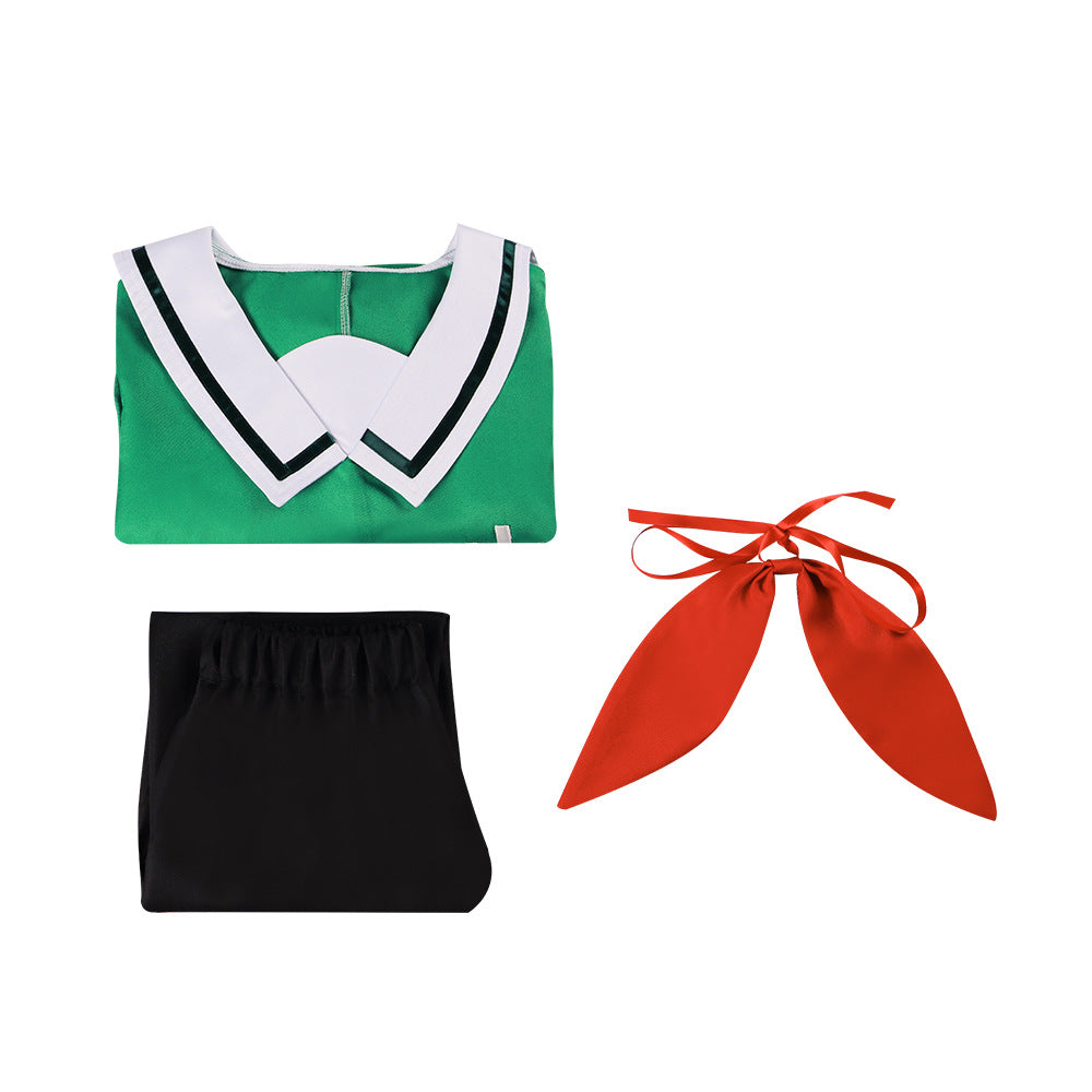 Fictional Reasoning Iwanaga Kotoko Cosplay Costume Green Long-Sleeved Dress for Women Halloween Maid Outfit - Halloweez