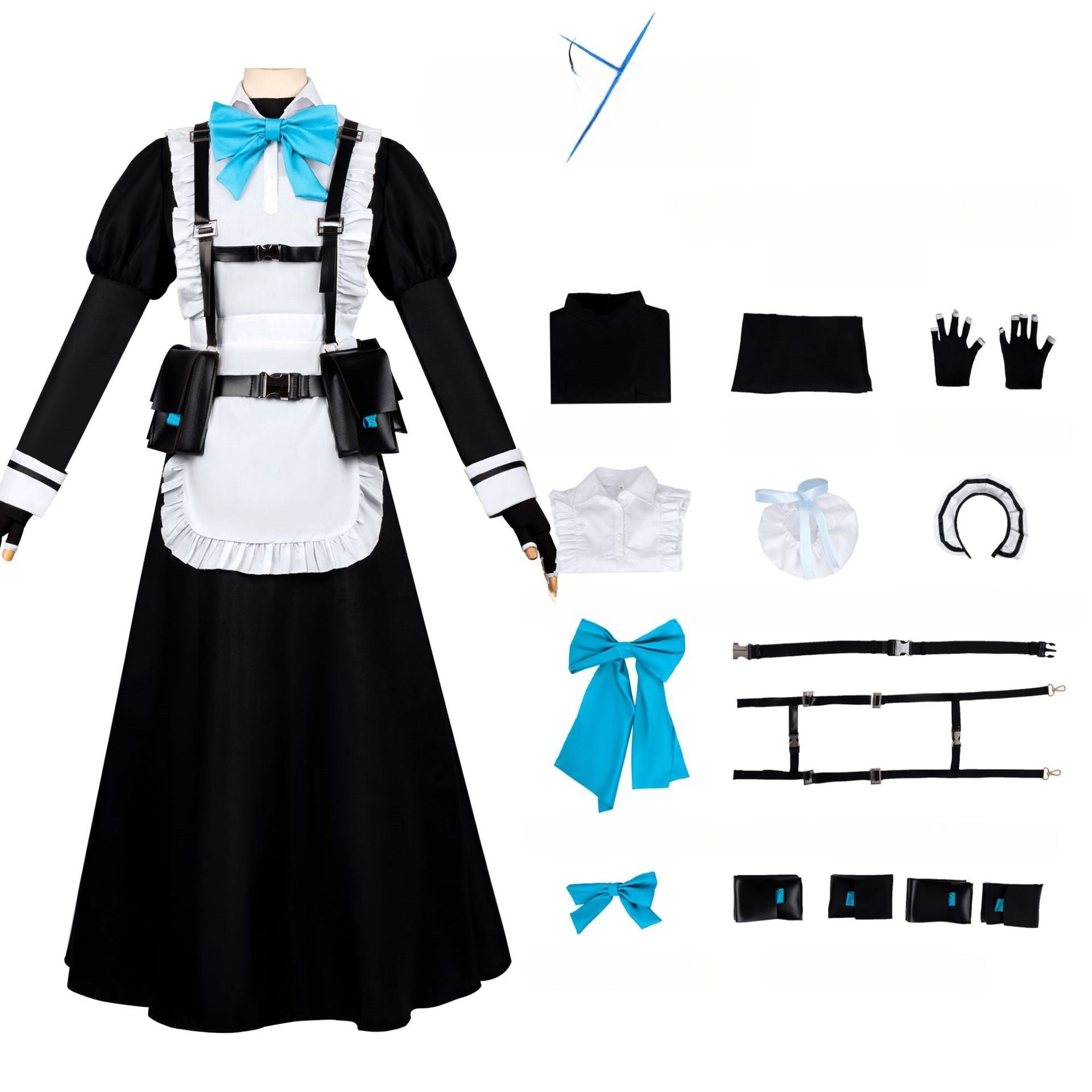 Blue Archive Toki Asuka Cosplay Costume Anime Maid Uniform Women's Full Set - Halloweez