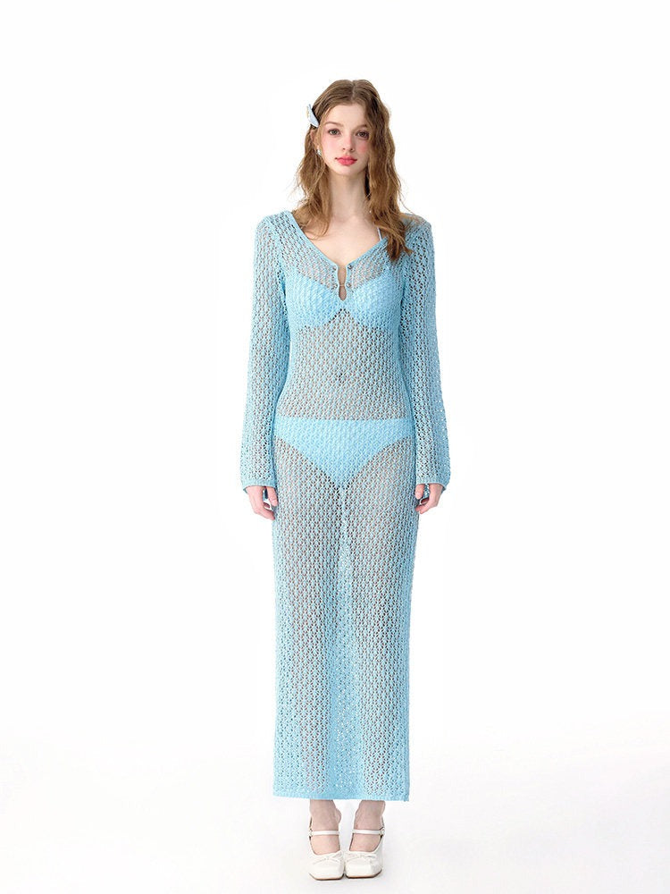 2026 New Rainbow Series Dopamine Swimsuit,Sheer Mesh Pure Desire One-Piece,Tankini Micro Bikini with Sexy Split Long Dress,Women Beach Vacation Bathing Suit - Halloweez