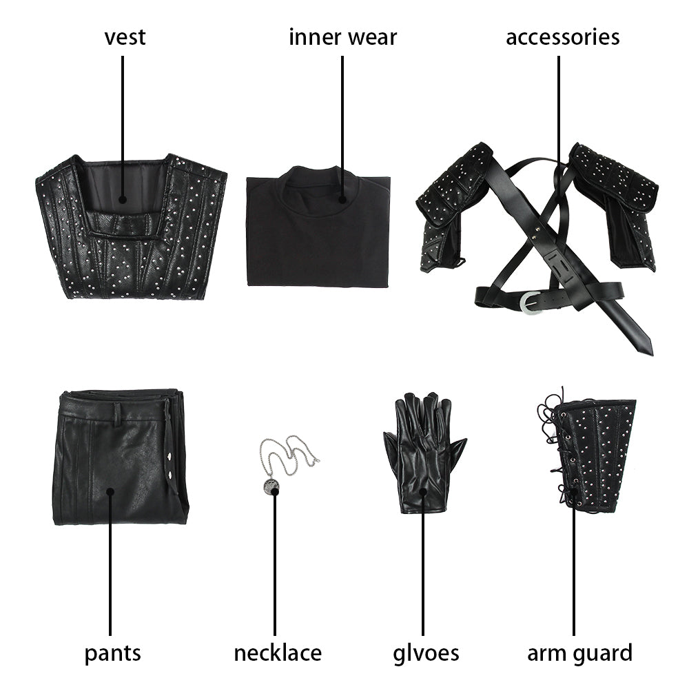 Geralt of Rivia Full Cosplay Costume from The Witcher Monster Hunter Outfit for Men - Halloweez