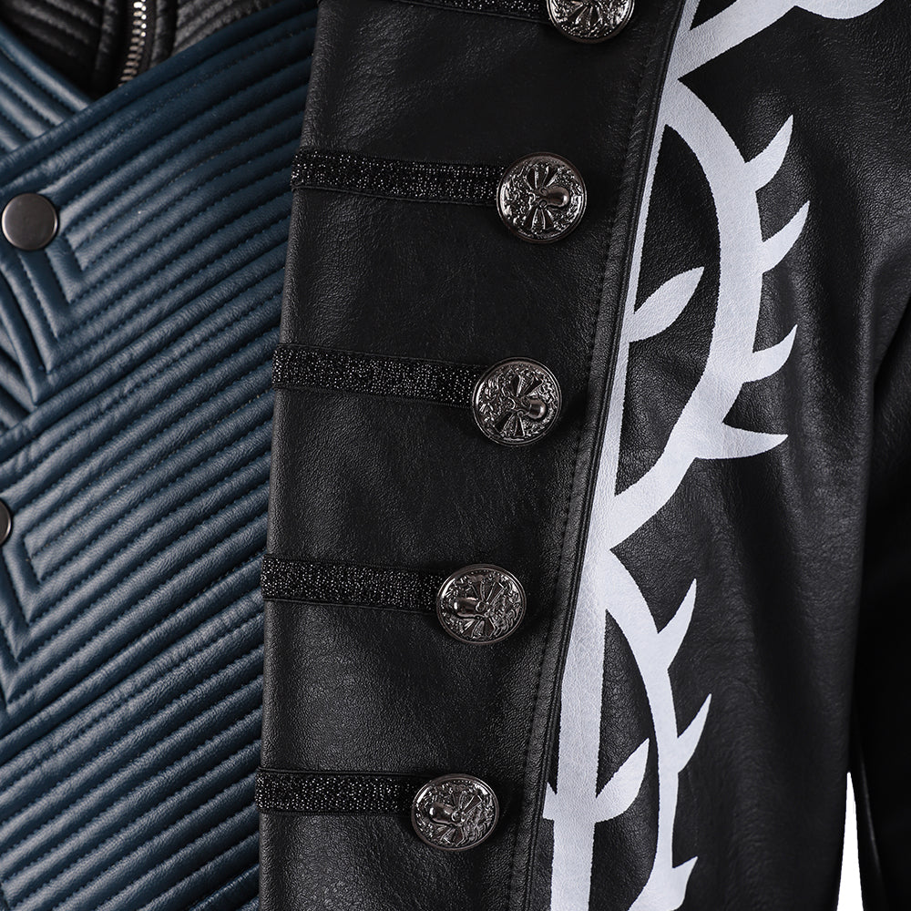Devil May Cry 5 Vergil Cosplay Trench Coat, Men Full Set Halloween Cosplay Costume for Game Character Outfit - Halloweez