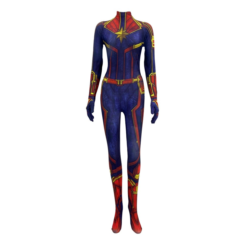 Halloween Captain Marvel Cosplay Costume for Kids and adult - Movie Role-Playing Bodysuit - Halloweez