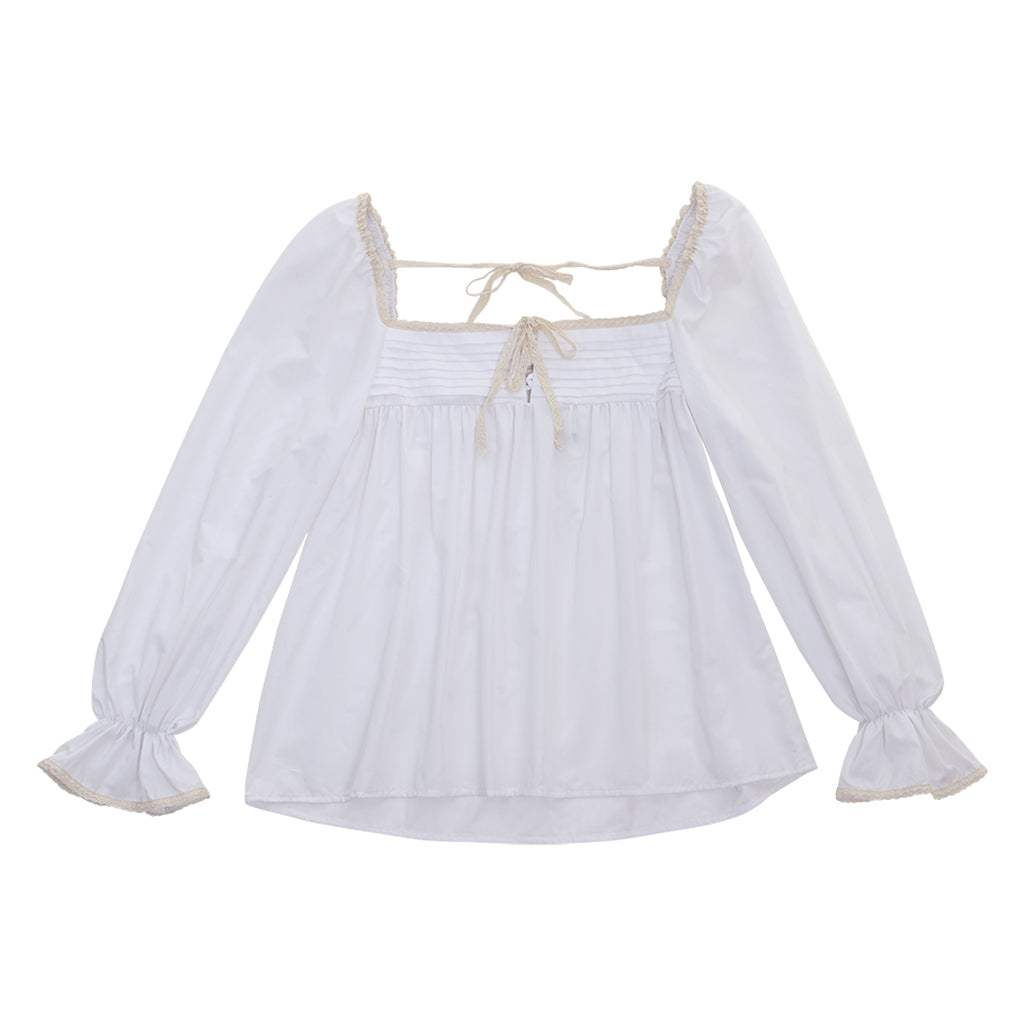 Elegante camisa blanca con volantes estilo victoriano vintage para Halloween: elegancia atemporal