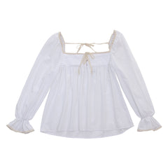 Elegante camisa blanca con volantes estilo victoriano vintage para Halloween: elegancia atemporal