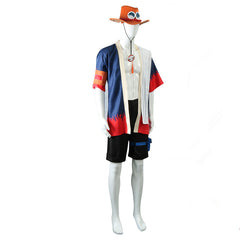 One Piece Portgas D. Ace Kimono Anime Cosplay Costume - Factory Stock - Halloweez