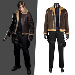 Halloweez Resident Evil 4 Leon Cosplay Costume - Men's Full Set for Halloween & Gaming Events