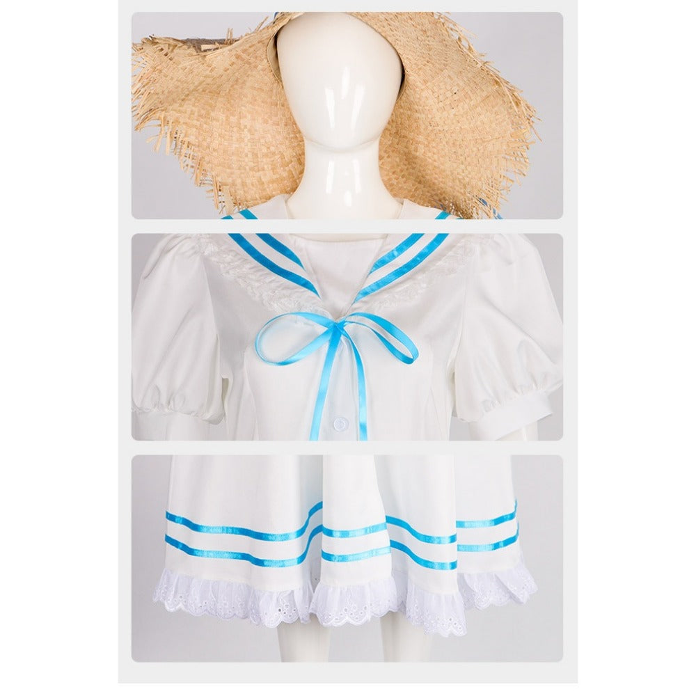Summer Sky Beyond Kamoha Uesaka Cosplay Costume - Game Accurate Dress with Hat