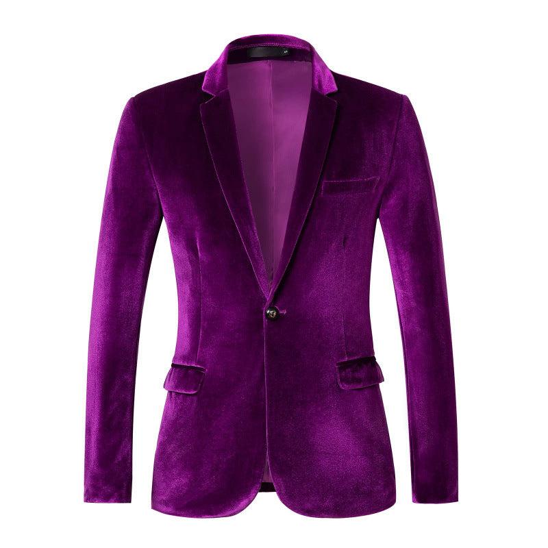 Men's Velvet Slim Fit Blazer Jacket - Formal Suit for Cosplay & Casual Wear - Youth Fashion Outerwear - Halloweez