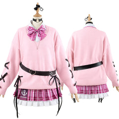 Virtual VTuber Minato Aqua Outfit - Women's Clothing Uniform Daily Wear Sweater Cos Anime Costume - Halloweez