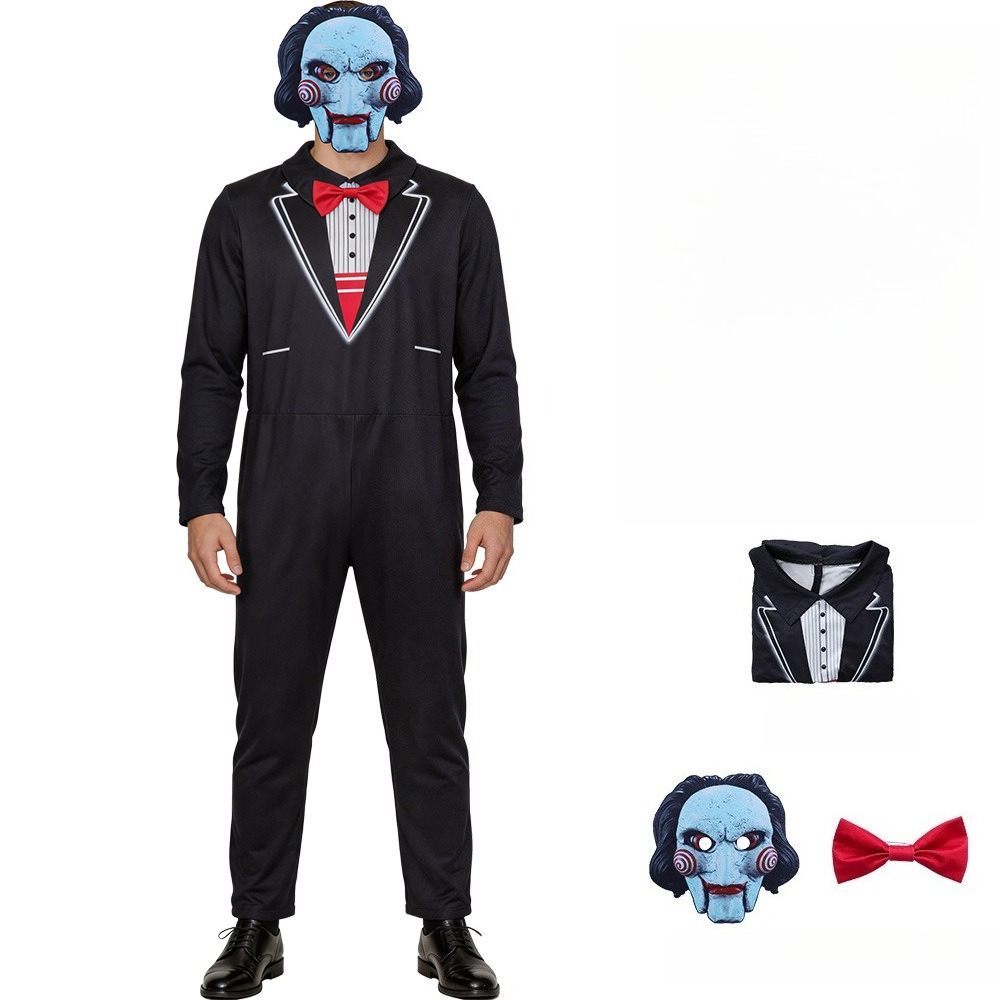 Saw X Jigsaw Billy Cosplay Jumpsuit, Custom Costume for Halloween & Horror Theme Party