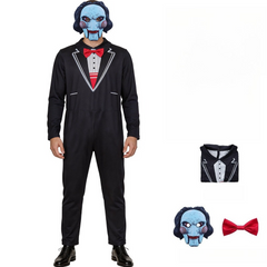 Saw X Jigsaw Billy Cosplay Jumpsuit, Custom Costume for Halloween & Horror Theme Party