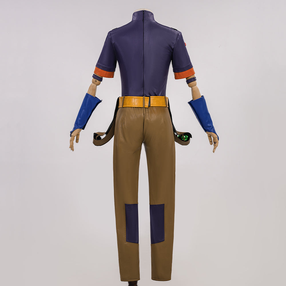 Complete JoJo's Bizarre Adventure Steel Ball Run Gyro Zeppeli Official Cosplay Costume Set - Halloweez