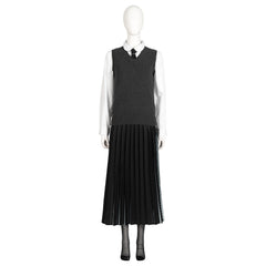 Conjunto de uniforme escolar de 5 piezas para niñas inspirado en Los Addams de Halloween Wednesday para Halloween y fiestas