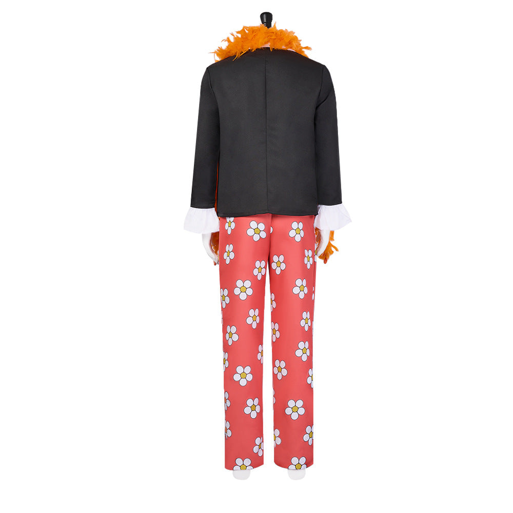 Anime One Piece Brook Cosplay Costume 2D Comic Con Floral Suit