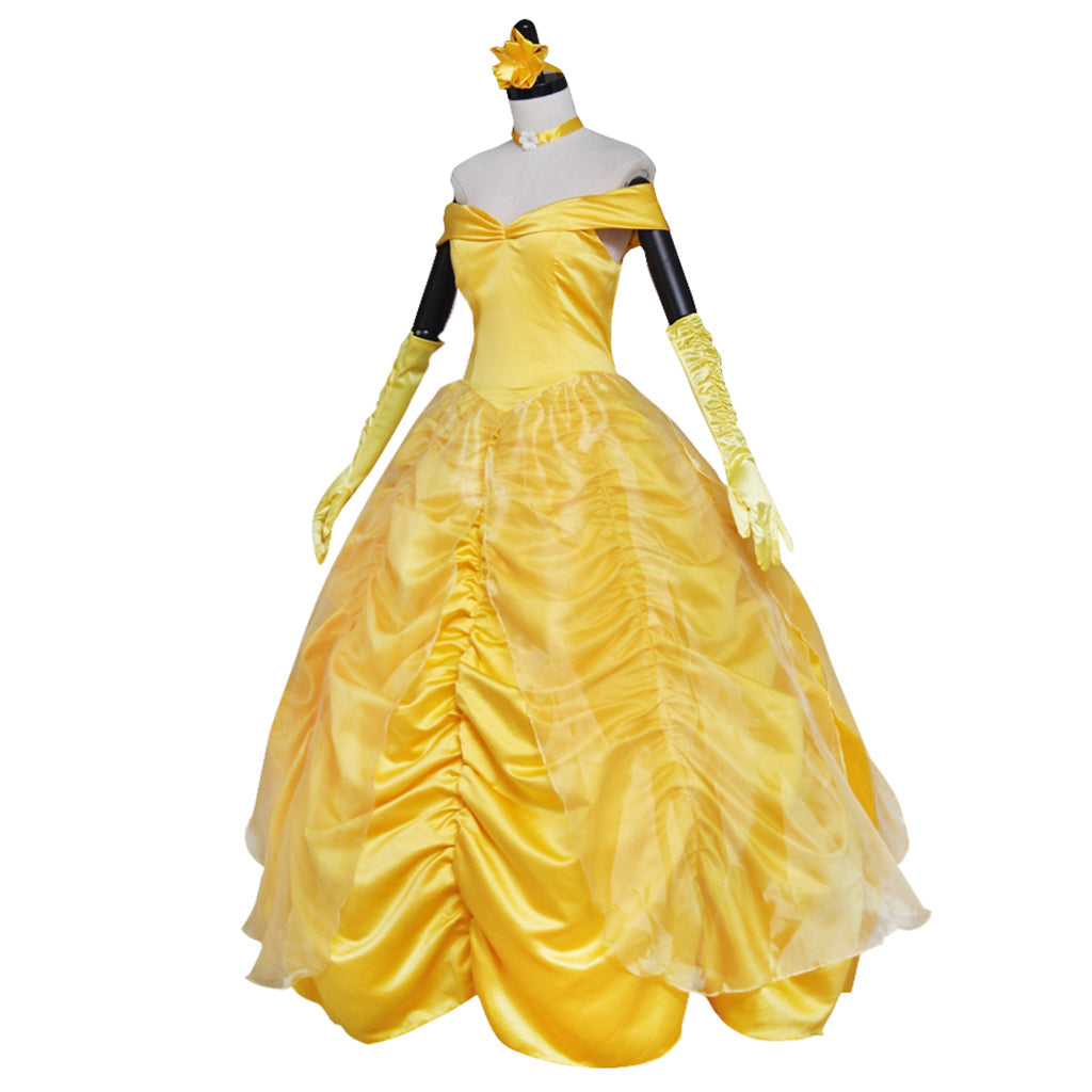 Costume de cosplay Belle pour Halloween | Robe de princesse Disney enchanteresse pour Halloween et cosplay