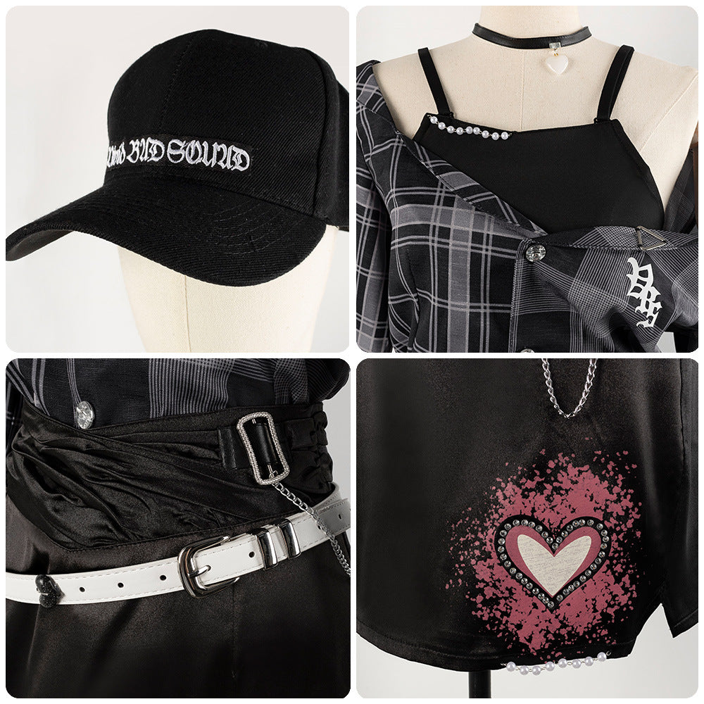 Project Sekai Kohane Azusawa Anime Cosplay Women's Bodycon Short Skirt Set - Halloweez