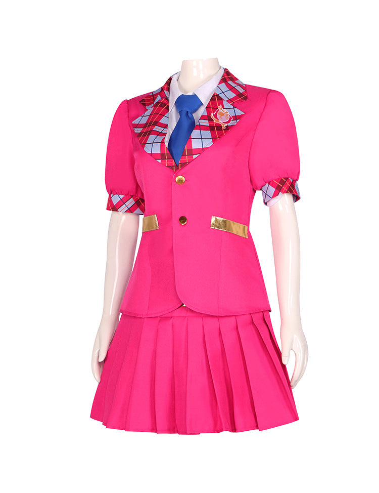Princess Charm School Sophia, Haley School Uniform Cosplay Red Dress - Anime Cosplay Costume