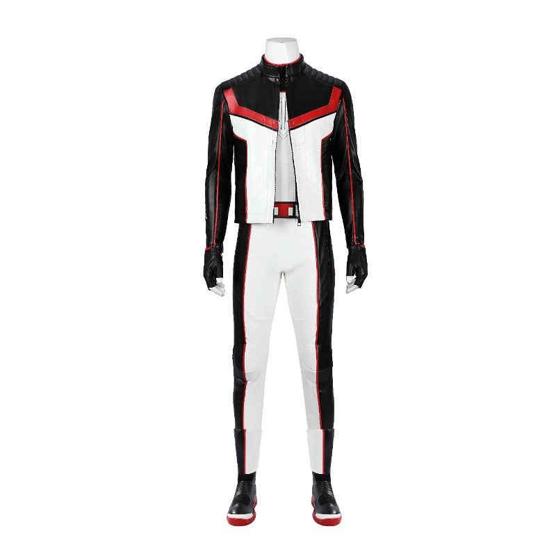 Traje de cosplay de Michael Holt Mister Terrific para Halloween: disfraz de Halloween de cuero blanco de primera calidad