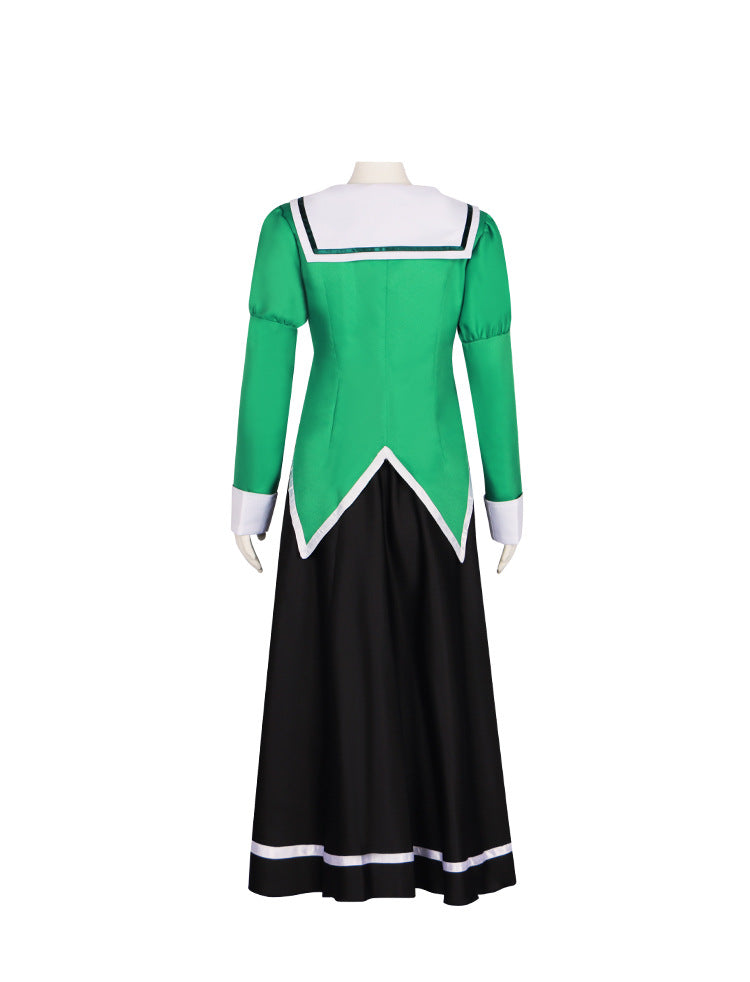 Fictional Reasoning Iwanaga Kotoko Cosplay Costume Green Long-Sleeved Dress for Women Halloween Maid Outfit - Halloweez