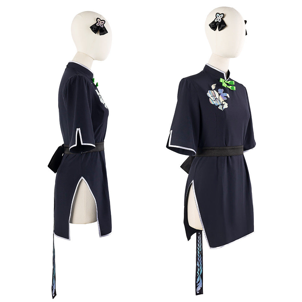 Blue Sunohara Shun Anime Cosplay Female Cheongsam - Blue Archive Cosplay Costume - Halloweez
