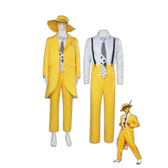 Halloween Costume The Mask Cosplay Jim Carrey Yellow Suit Cosplay - Halloweez
