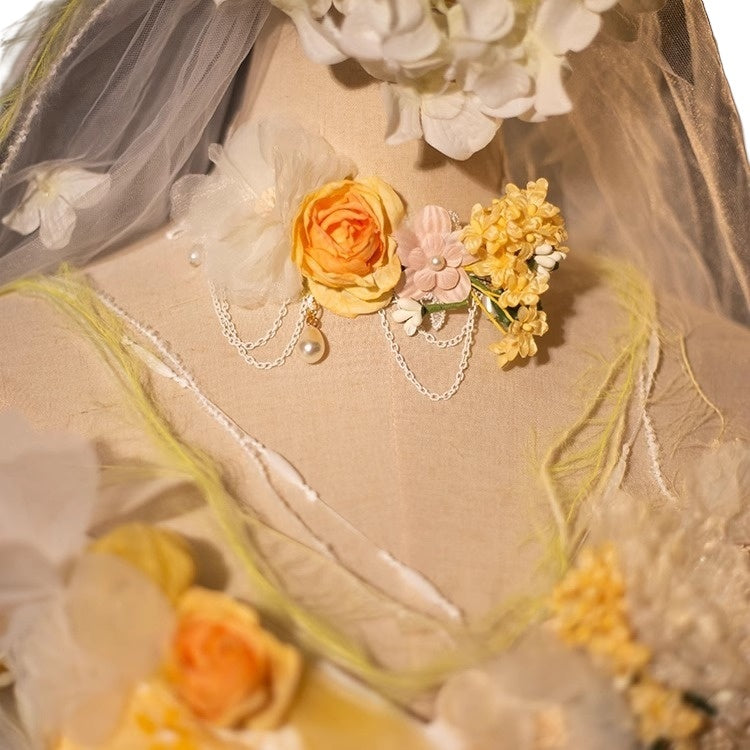 Handmade Floral Wedding Dress Princess Costume - Elegant Princess Dress for Special Occasions - Halloweez