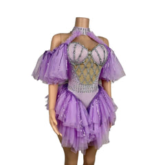 Golden Sequin Masquerade Dress - Mechanical Style Stage Performance Costume for Women's Party, Cosplay, and Photo Shoots - Halloweez