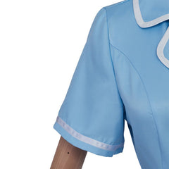 Halloweez Waitress Musical Cosplay Costume – Blue Maid Dress with Apron for Women