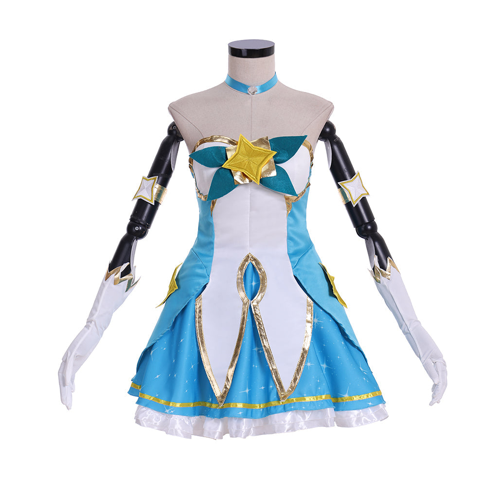 Halloweez Soraka Cosplay Costume – Guardian Skin Blue Tube Dress for Women & Girls - Halloweez