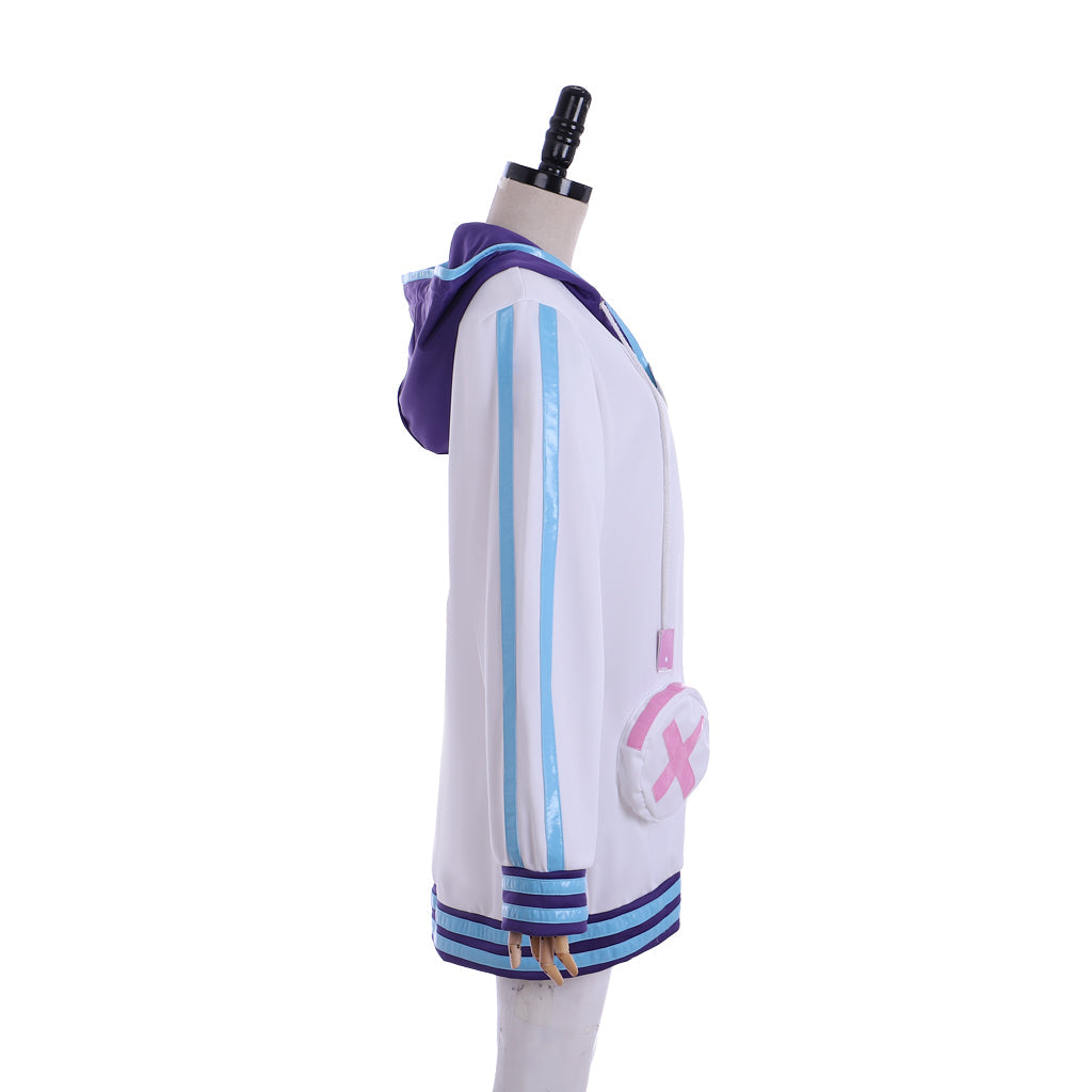 Halloweez Neptunia Cosplay Jacket | Purple Heart Zip-Up Hoodie | Unisex Cosplay Wear