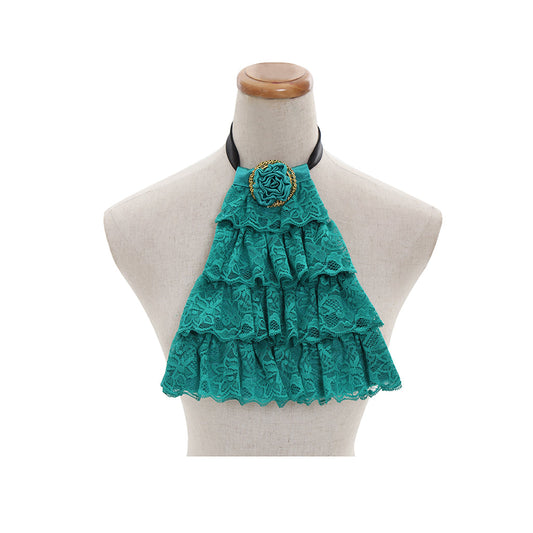 Elegant Halloweez Victorian-Style Green Lace Detachable Collar - Halloweez