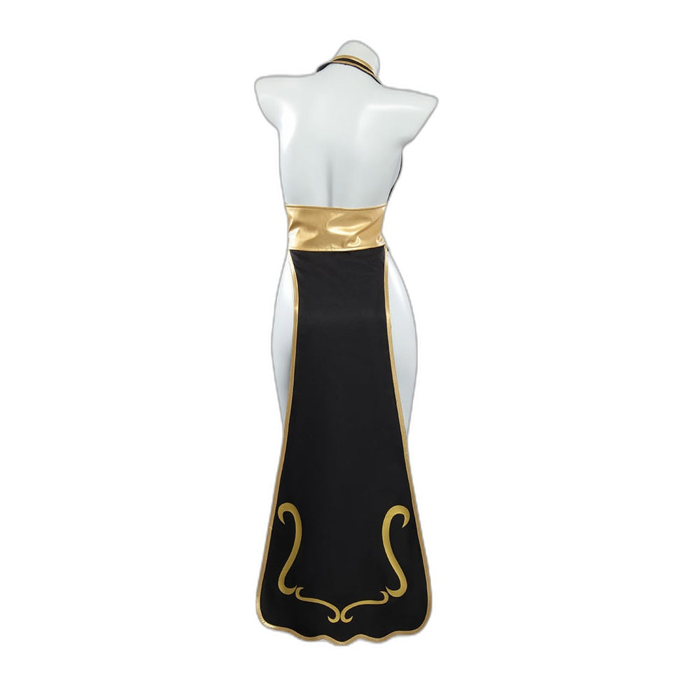 Street Fighter Chun-Li Game Anime Beauty Girl Chun-Li Battle Suit Cosplay Black Cheongsam - Halloweez