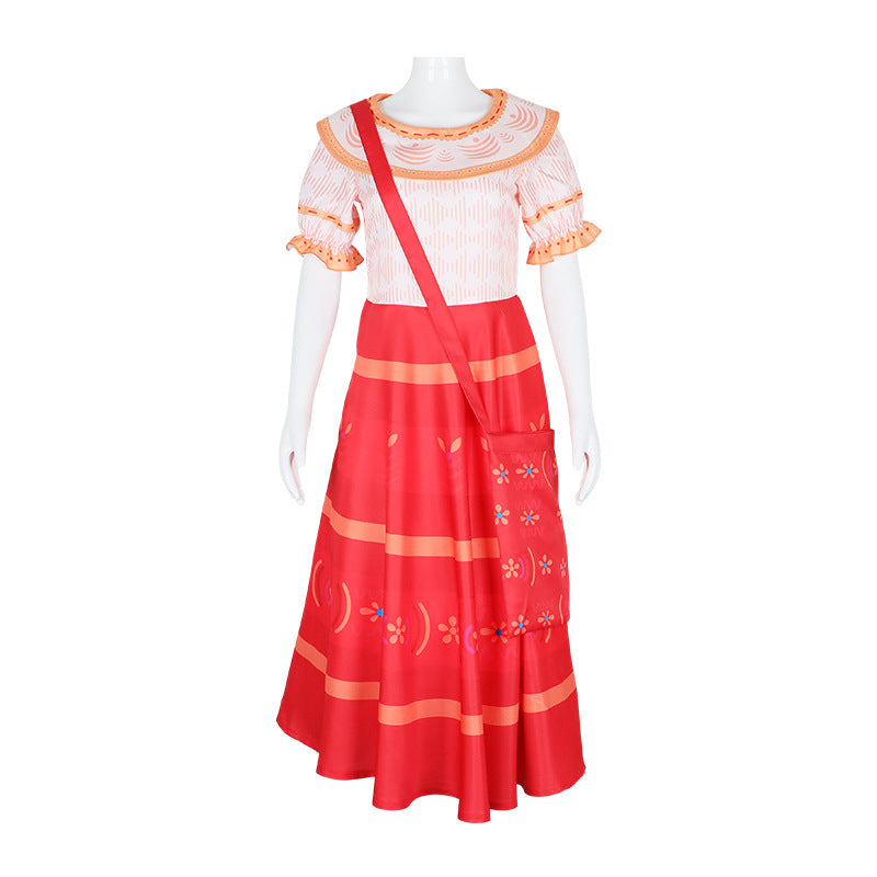 Magic House cos Doris Dolors Dress Encanto Dolores Madrigal Cosplay Costume for Children Halloween Performance - Halloweez