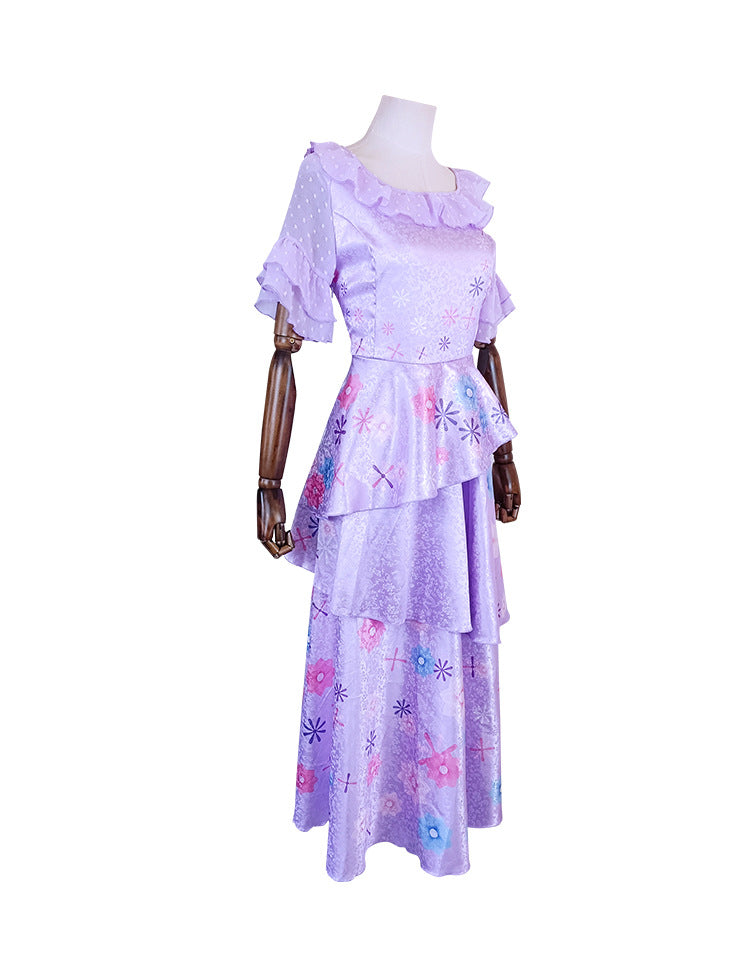 Magic House Isabella Princess Dress from Encanto - Chiffon Full Set Cosplay Costume for Children's Day - Halloweez