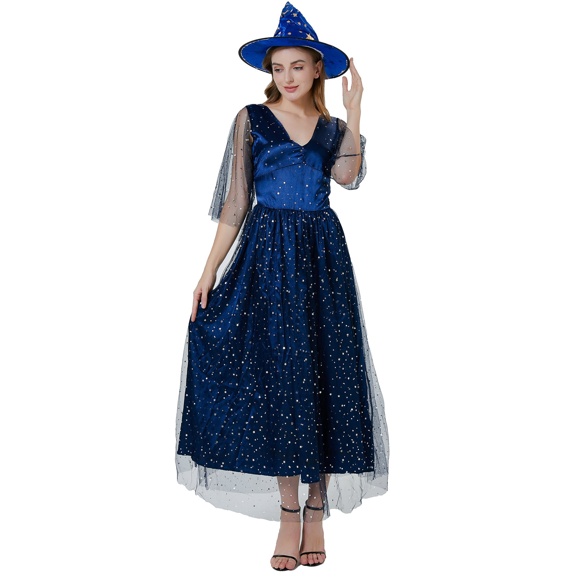 Halloween Witch Queen Costume - Elegant Witch Dress for Women Role Play - Halloweez