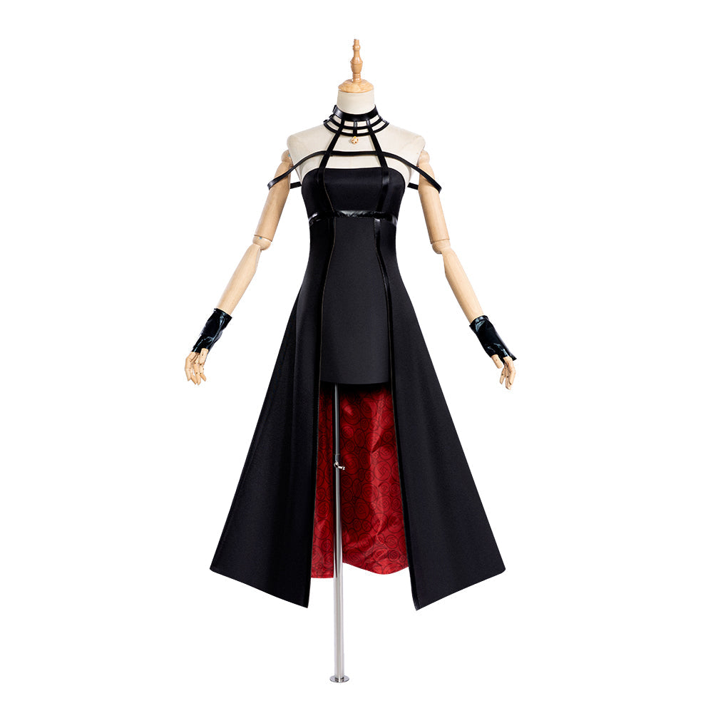 Halloweez Yor Forger Cosplay Costume - Stylish Black and Red Dress Set for Parties and Roleplay